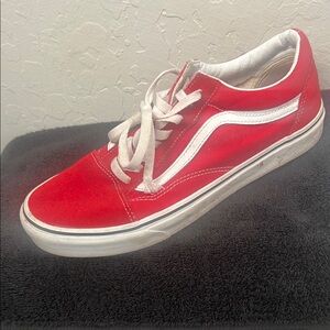 Vans Red and White Sneakers